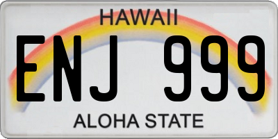 HI license plate ENJ999