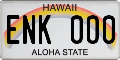 HI license plate ENK000