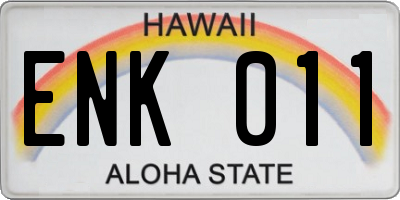 HI license plate ENK011
