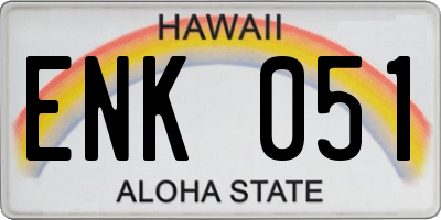 HI license plate ENK051