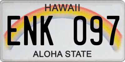 HI license plate ENK097