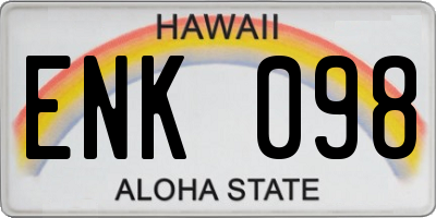HI license plate ENK098