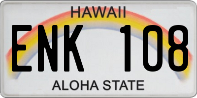 HI license plate ENK108
