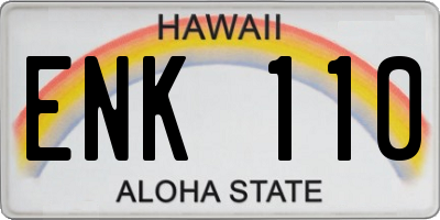 HI license plate ENK110