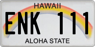 HI license plate ENK111