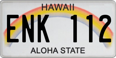 HI license plate ENK112