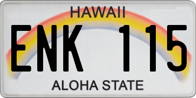 HI license plate ENK115