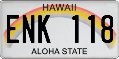 HI license plate ENK118