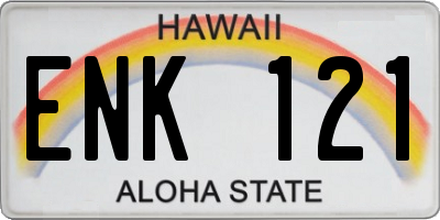 HI license plate ENK121