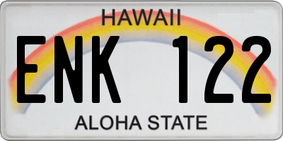 HI license plate ENK122