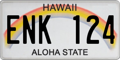 HI license plate ENK124