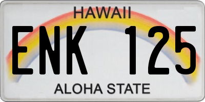 HI license plate ENK125