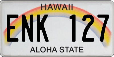 HI license plate ENK127
