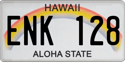 HI license plate ENK128