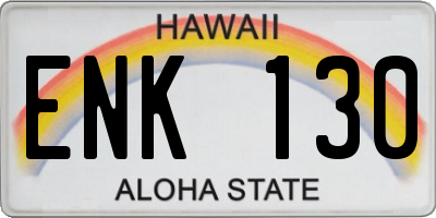 HI license plate ENK130