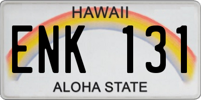 HI license plate ENK131
