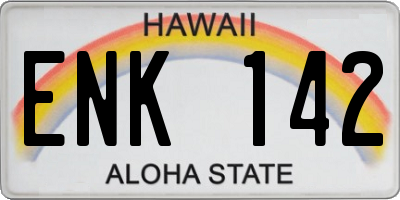 HI license plate ENK142