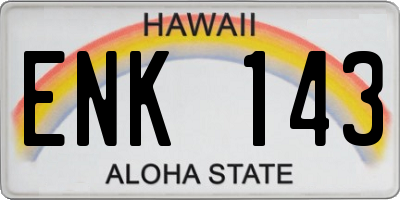 HI license plate ENK143