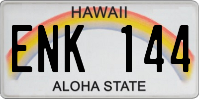 HI license plate ENK144