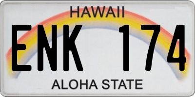 HI license plate ENK174
