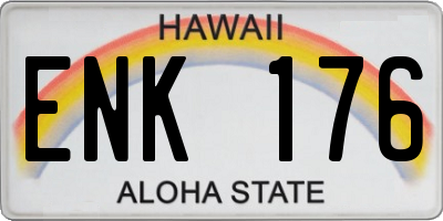 HI license plate ENK176