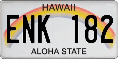 HI license plate ENK182
