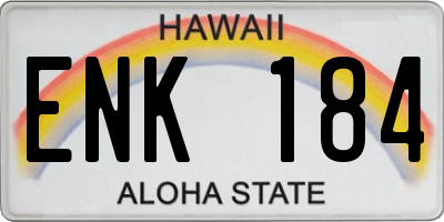 HI license plate ENK184