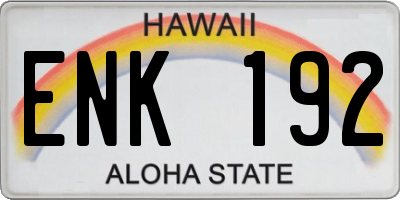 HI license plate ENK192