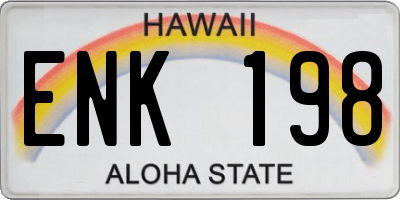HI license plate ENK198