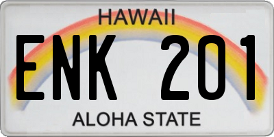 HI license plate ENK201