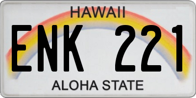 HI license plate ENK221