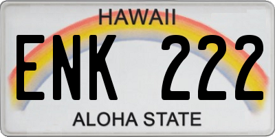 HI license plate ENK222