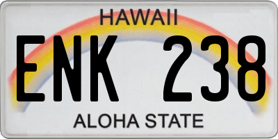 HI license plate ENK238
