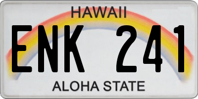 HI license plate ENK241