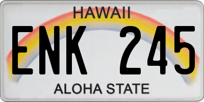 HI license plate ENK245