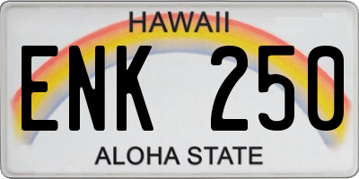 HI license plate ENK250