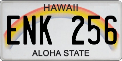HI license plate ENK256