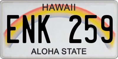 HI license plate ENK259