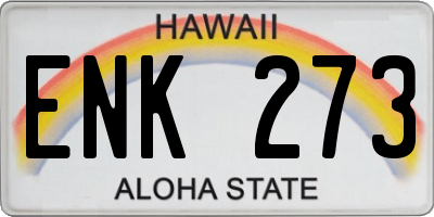 HI license plate ENK273
