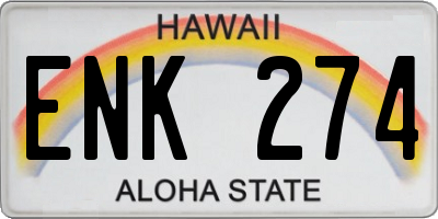 HI license plate ENK274