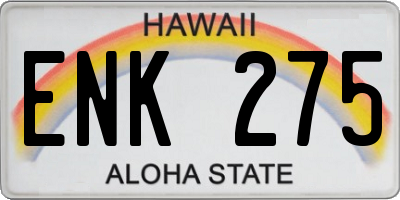HI license plate ENK275