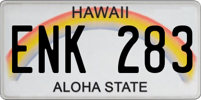 HI license plate ENK283
