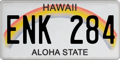 HI license plate ENK284