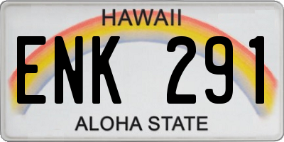 HI license plate ENK291