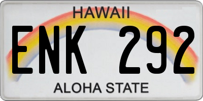 HI license plate ENK292