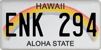 HI license plate ENK294