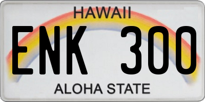 HI license plate ENK300