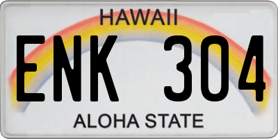 HI license plate ENK304