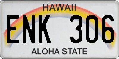 HI license plate ENK306