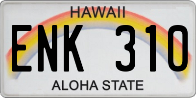 HI license plate ENK310